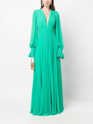 Plisované večerní šaty s výstřihem do v Blanca Vita zelené
