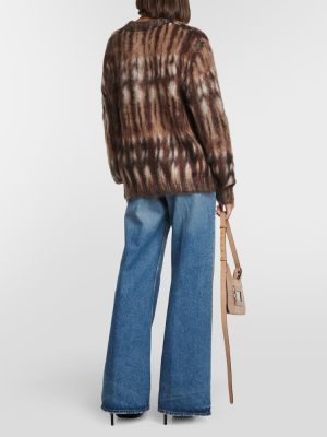 Maglione di lana in tessuto jacquard Acne Studios marrone