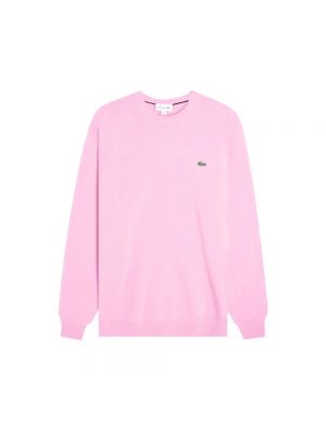 Dzianinowy sweter Lacoste różowy