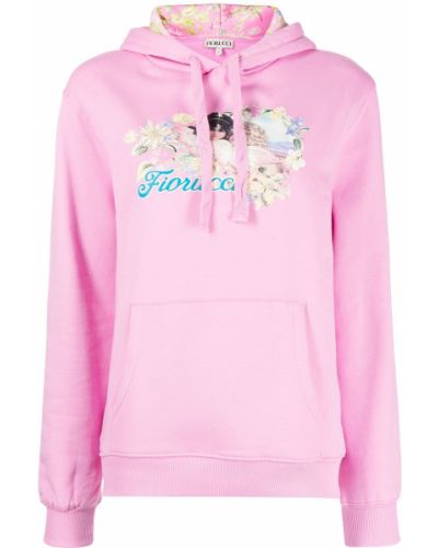 Trykt hettegenser Fiorucci rosa