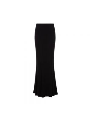 Długa spódnica z dżerseju z krepy Saint Laurent czarna