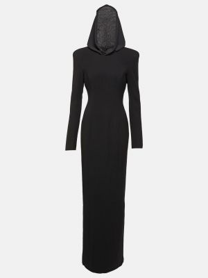 Длинное платье с капюшоном из крепа Mônot черное