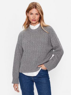 Oversize пуловер Tommy Hilfiger сиво
