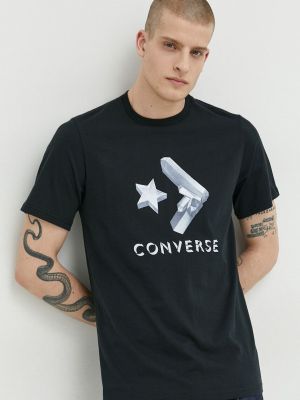 Converse tricou din bumbac a , cu imprimeu - Negru