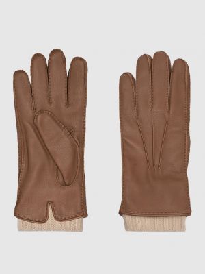 Шкіряні рукавички Loro Piana коричневі