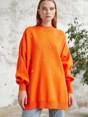 Voľný sveter Instyle oranžová