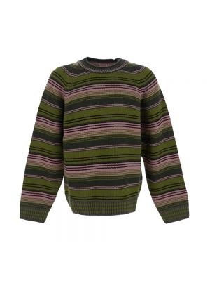 Sweter wełniany z okrągłym dekoltem Kenzo zielony