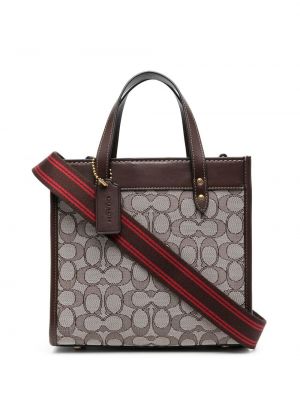 Jacquard mini bag Coach brun