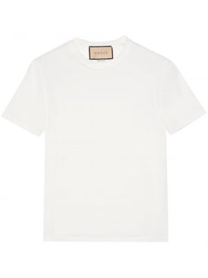 T-shirt mit stickerei aus baumwoll Gucci weiß