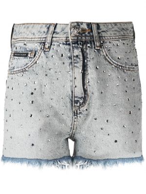 Pantaloni scurți de cristal Philipp Plein albastru
