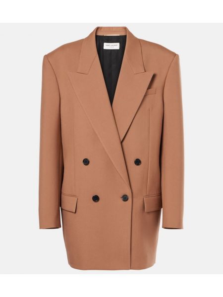 Uld dobbeltradet blazer Saint Laurent brun