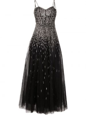 Вечерна рокля с пайети Dina Melwani черно