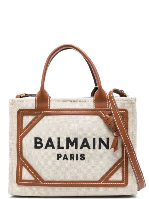 Коричневая сумка шоппер Balmain