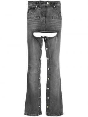 Jeans con borchie Courrèges grigio