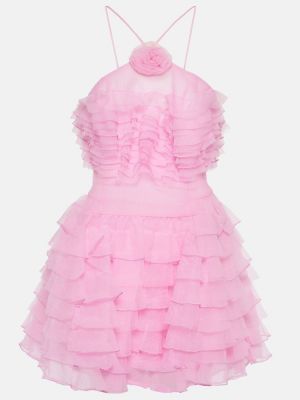 Φόρεμα με βολάν Staud ροζ
