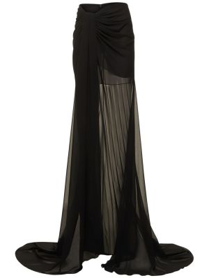 Drapované dlouhá sukně Mônot černé