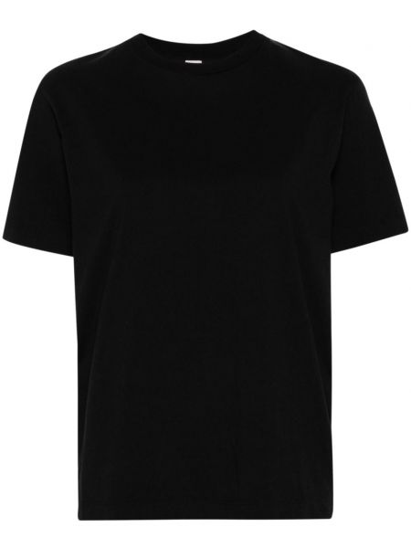 Βαμβακερή μπλούζα με στρογγυλή λαιμόκοψη Toteme μαύρο