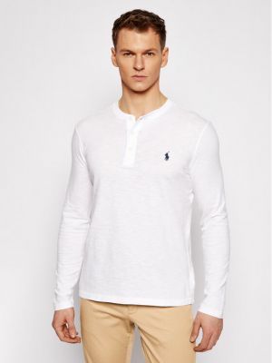 Поло тениска с дълъг ръкав Polo Ralph Lauren бяло