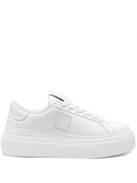 Δερμάτινα sneakers με πλατφόρμα Givenchy λευκό
