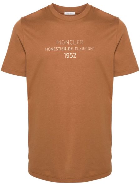 T-shirt aus baumwoll mit print Moncler braun