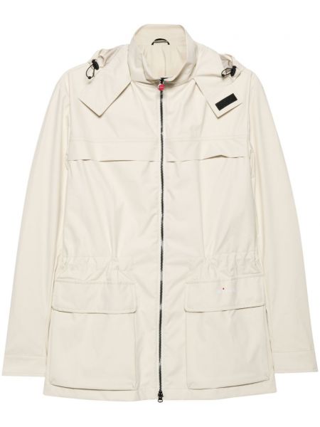 Veste longue brodée à capuche Kiton beige