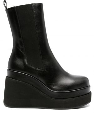 Leder ankle boots mit keilabsatz Paloma Barcelo schwarz