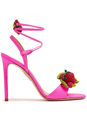 Leder sandale Aquazzura Pink