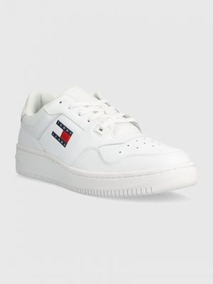 Sneakersy skórzane Tommy Jeans białe