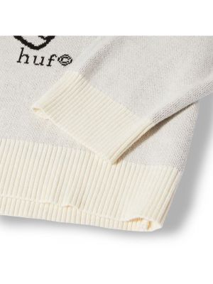 Jersey de punto de tela jersey de tejido jacquard Huf blanco