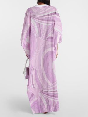 Bavlněné dlouhé šaty Pucci fialové