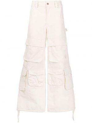 Bavlněné cargo kalhoty relaxed fit Untitled Artworks bílé