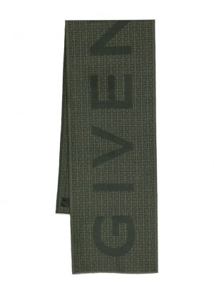Gyapjú sál nyomtatás Givenchy zöld