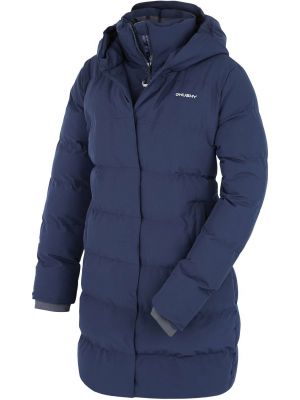 Prošívaná bunda s kapucí v městském stylu Husky - modrá