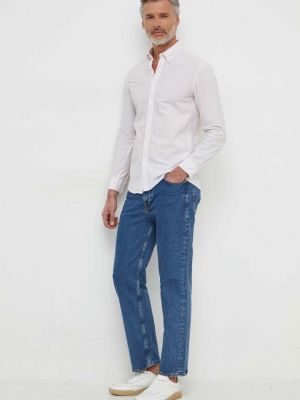 Koszula jeansowa na guziki bawełniana puchowa Pepe Jeans biała