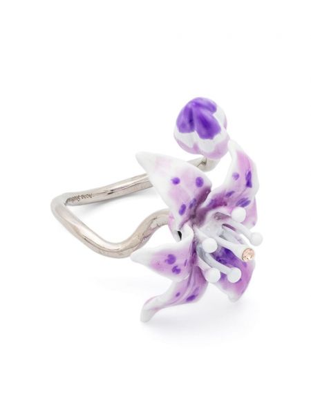 Bague en argent à fleurs Acne Studios