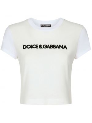 Tricou cu broderie din bumbac Dolce & Gabbana