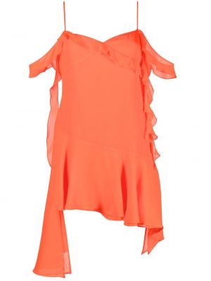 Ασύμμετρη κοκτέιλ φόρεμα με βολάν The Andamane πορτοκαλί