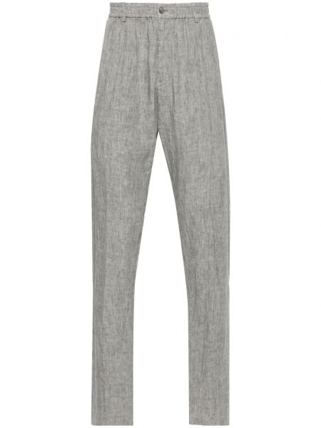 Lanene hlače Emporio Armani siva