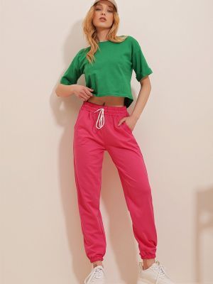 Spodnie sportowe Trend Alaçatı Stili czerwone