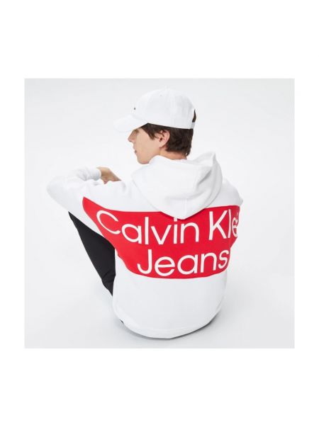 Sudadera con capucha oversized Calvin Klein blanco