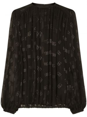 Bluza iz žakarda Dolce & Gabbana črna