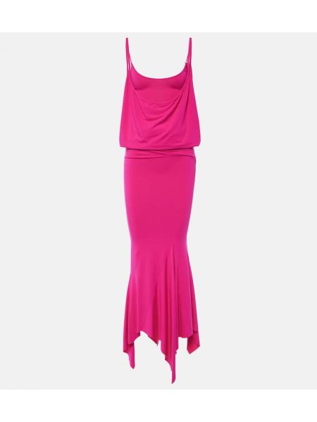 Draperet asymmetrisk trøje jersey kjole The Attico pink