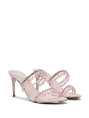 Křišťálové sandály René Caovilla růžové