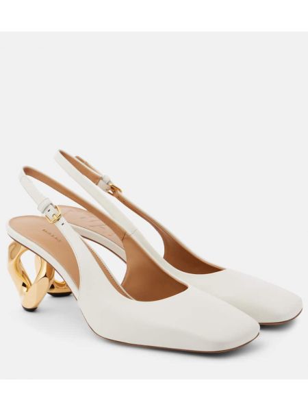 Slingback läder pumpar med remmar Jw Anderson vit