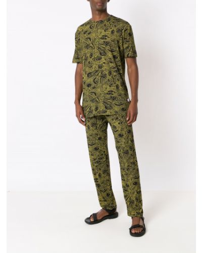 Pantalones rectos con estampado con estampado abstracto Amir Slama amarillo
