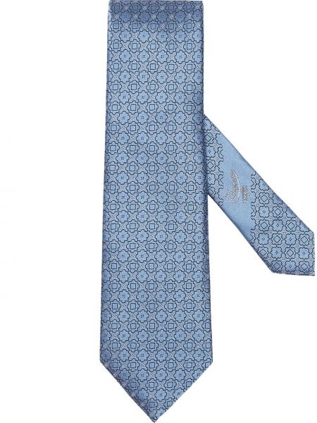 Corbata de seda con estampado geométrico Ermenegildo Zegna azul