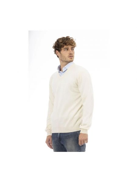 Sweter z dekoltem w serek Sergio Tacchini biały