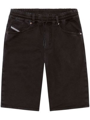 Szorty jeansowe slim fit Diesel czarne