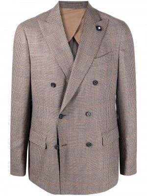 Ull lang blazer Lardini brun