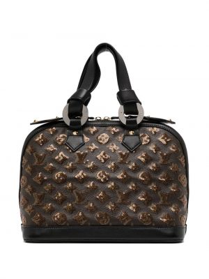 Flitrovaná nákupná taška Louis Vuitton hnedá